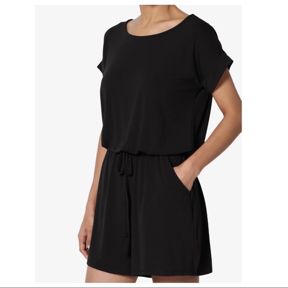 #03 Black soft chic romper jumpsuit - Picture 6 of 7